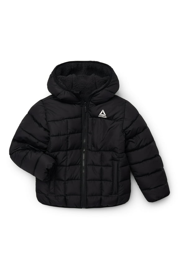 Boys Reversible Quilted Puffer Hooded Jacket, Sizes S-2XL