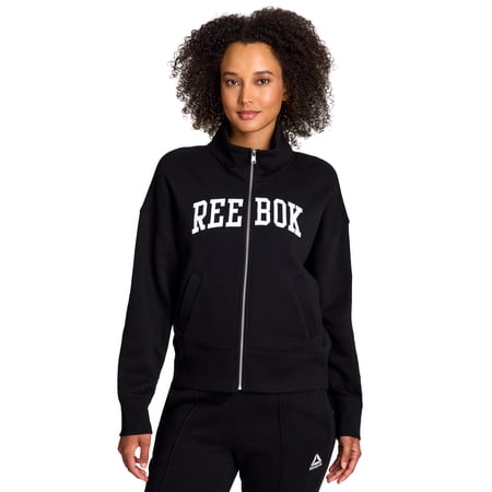 Reebok Women's Squad Zip Up Mock Neck Sweatshirt, Sizes XS-XXXL