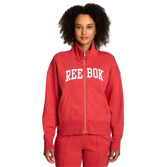 Reebok Women's Squad Zip Up Mock Neck Sweatshirt, Sizes XS-XXXL