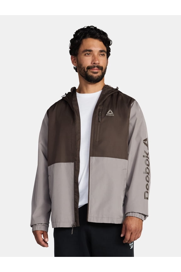 Men and Big Men's Jersey Lined Windbreaker Jacket with Hood, Lightweight, Sizes S-3XL