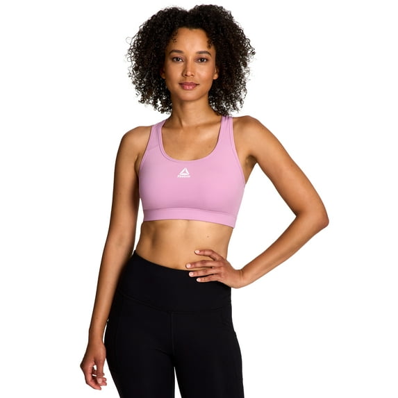 Reebok Women's and Women's Plus Medium Impact Stronger Sports Bra with Mesh Panel and Removable Cups, Sizes XS-4X
