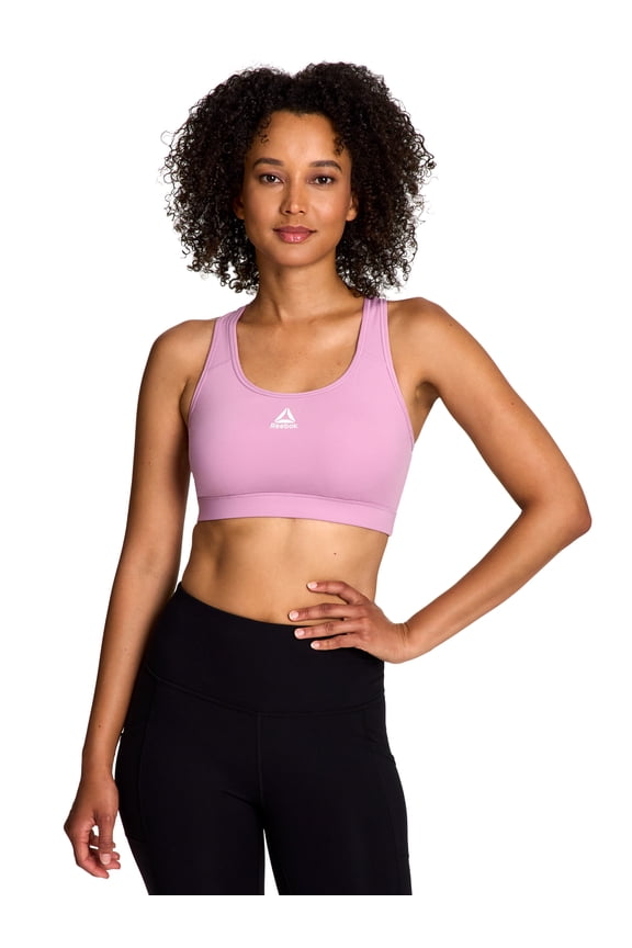 Women's and Women's Plus Medium Impact Stronger Sports Bra with Mesh Panel and Removable Cups, Sizes XS-4X