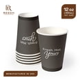 REECH 12oz Paper Coffee Cups 50 Pack Hot Coffee Cups Disposable To-Go ...