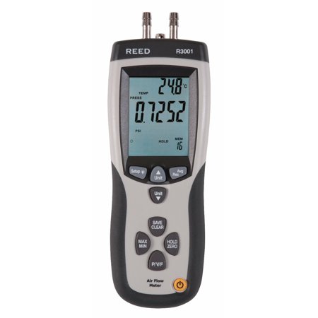 REED Instruments R3001 Pitot Tube Anemometer / Differential Manometer with Air Volume