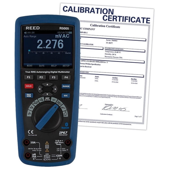 REED Instruments R5005 Waterproof Industrial Multimeter with Bluetooth,