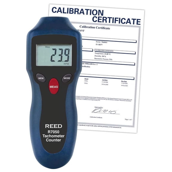REED Instruments R7050-NIST Compact Photo Tachometer and Counter with Calibration Certificate