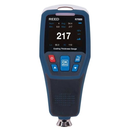Reed Instruments Thickness Gage, 0.1 to 49.2 mil, Digital R7800
