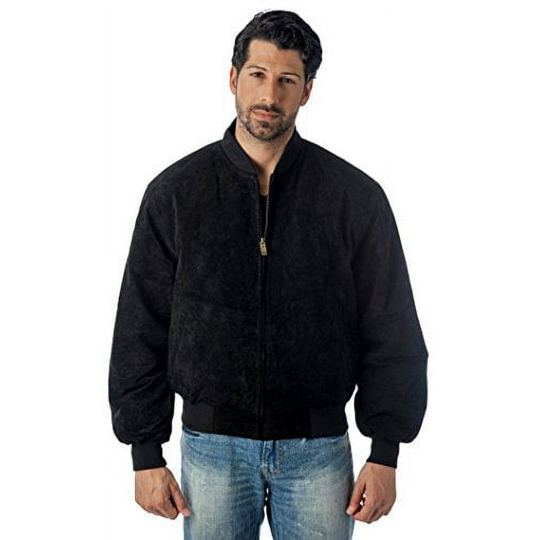 Mens suede baseball jacket sale