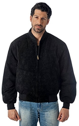 REED MEN'S BASEBALL SUEDE LEATHER JACKET (IMPORTED) (XL, BLACK ...