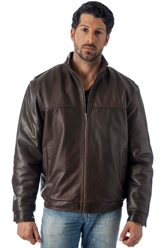 ® WINNERS LEATHER JACKET UNION MADE IN USA (Brown, xl)