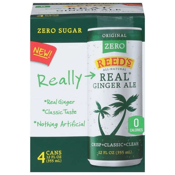 REEDS Zero Sugar Ginger Ale, 48 FO, Case of 6