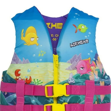Airhead Ocean Treasure Kids 30-50 Lb Zippered Childrens Life Vest ...