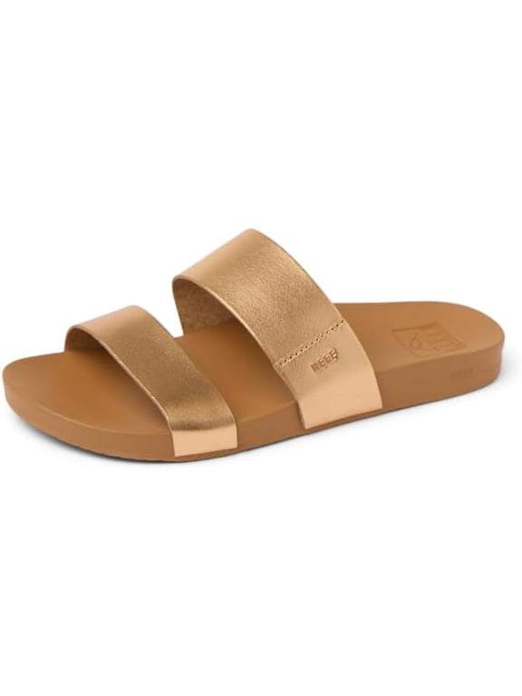 Cushion Vista Women's Fashion Slide Sandal, Vegan Leather Strap, Ultra Soft Cushion Footbed SIZE 7