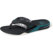 REEF Mens Fanning Bottle Opener Water-Friendly Flip-Flops - Grey/Palm/Spruce