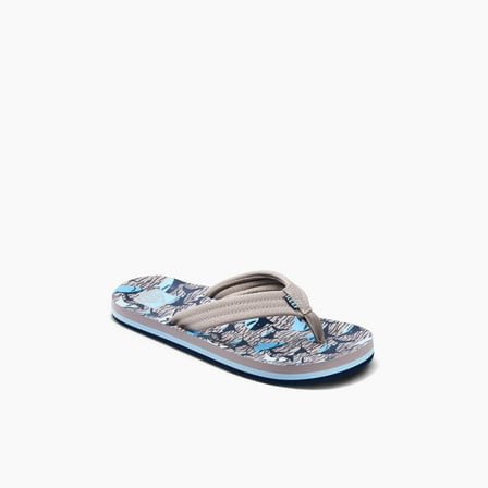 REEF Unisex Kids' Ahi Flip Flop Tan Sharks - CJ2109