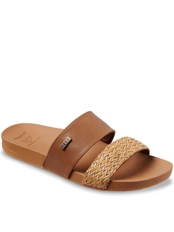 WOMEN'S BANDED HORIZON SLIDE SANDALS CUSHIONED sz 11 M NATURAL BC17037