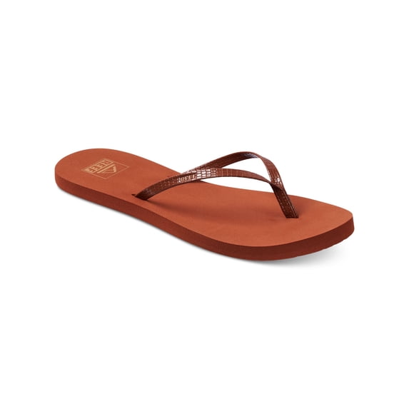 REEF Womens Brown Padded Bliss Nights Open Toe Slip On Flip Flop Sandal 8