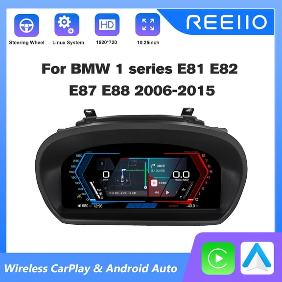 REEIIO 12.3" LCD Cluster Digital Dashboard For BMW 1 Series E87