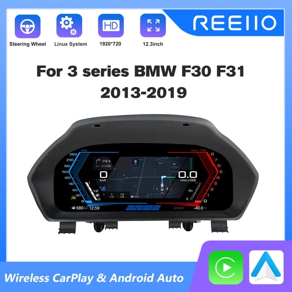 REEIIO 12.3" LCD Cluster Digital Dashboard For BMW F30/F31