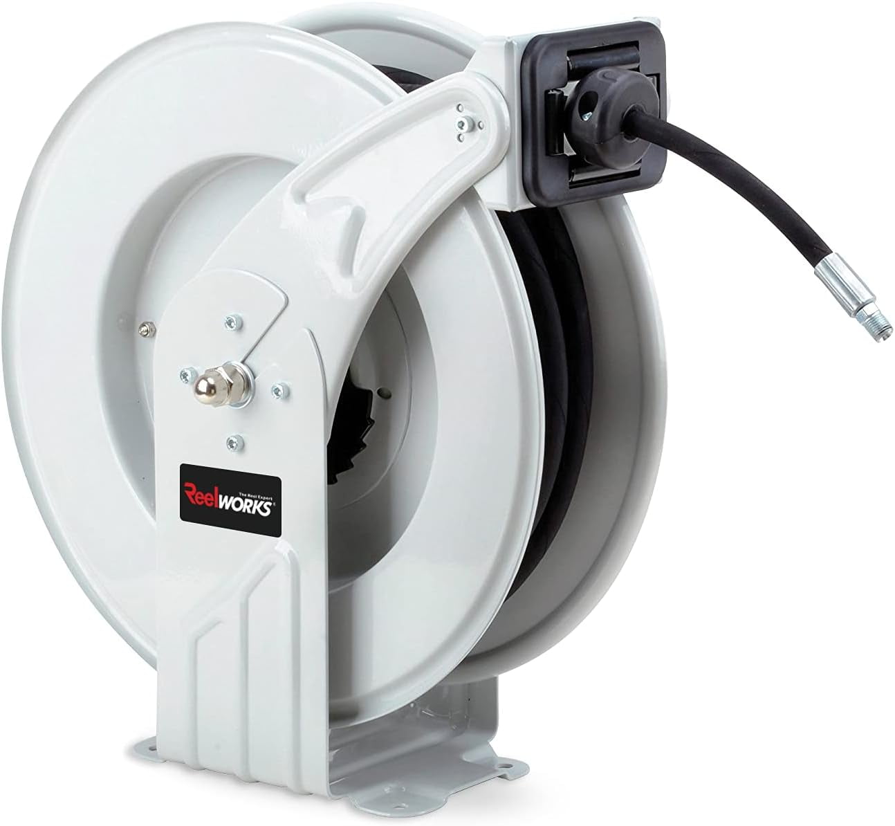 REELWORKS Heavy Duty Spring Driven Hose Reel (1/4" x 50 Ft. GREASE REEL)