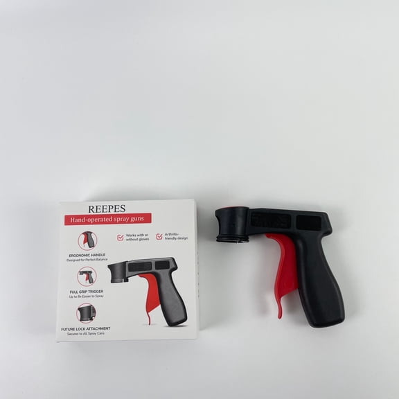 REEPES Hand-operated spray guns,Instant Aerosol Trigger Handle , Instantly Converts Spray Cans into Spray Guns - Full Hand Grip, Reusable, Easy to Clip-On & Off - Universal Fit