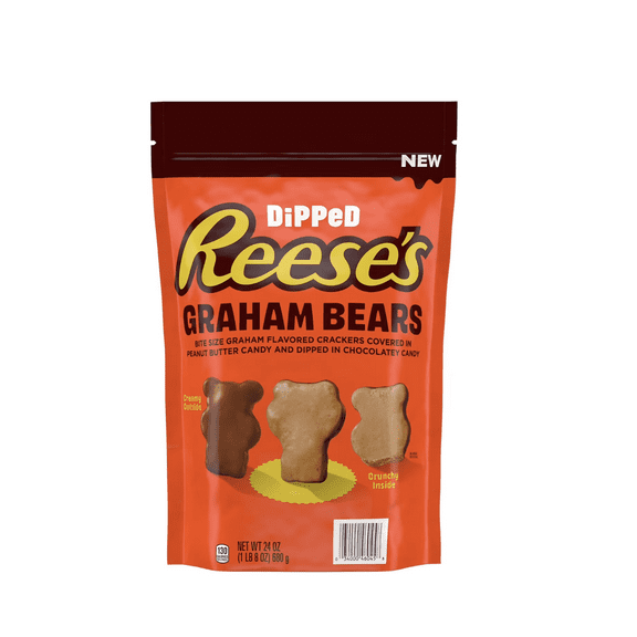 REESE'S Chocolate Peanut Butter Candy Dipped Graham Bears, 24 oz.