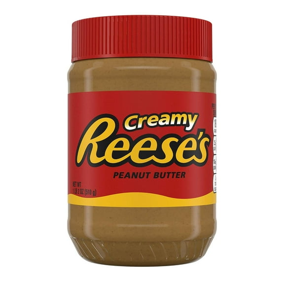 REESE'S Creamy Peanut Butter, Kosher Peanut Spread, 18 Ounce (Pack of 6)