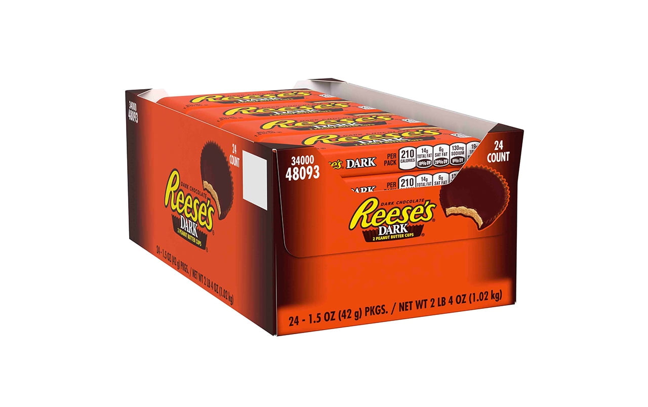 REESE'S Dark Chocolate Peanut Butter Cups, 1.5 oz, 24 Count