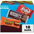 thumbnail image 1 of REESE'S, HERSHEY'S and KIT KAT Milk Chocolate Assortment Full Size, Individually Wrapped Candy Bars Variety Pack, 27.3 oz (18 Count), 1 of 3