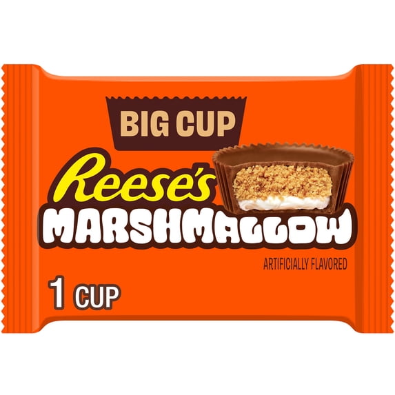 REESE'S Big Cup Marshmallow Milk Chocolate Peanut Butter Cup, Candy Pack, 1.4 oz