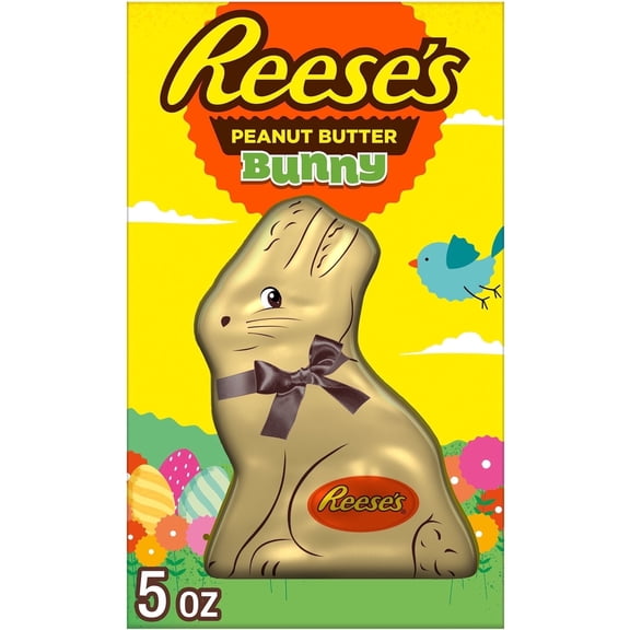 REESE'S Milk Chocolate Peanut Butter Bunny, Easter Candy Gift Box, 5 oz