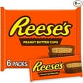 thumbnail image 1 of REESE'S Milk Chocolate Peanut Butter Cups, Candy Packs, 1.5 oz (6 Count) ( Pack of 2 ), 1 of 5