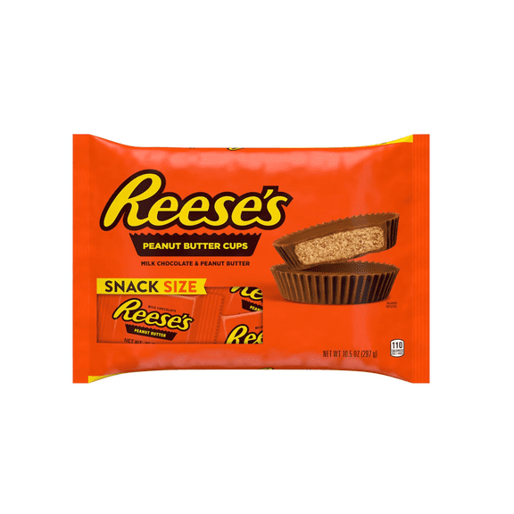 REESE'S Milk Chocolate Peanut Butter Cups Snack Size Candy Bag 10.5 oz
