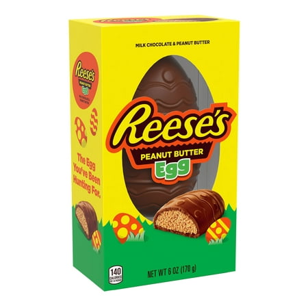 REESE'S, Milk Chocolate Peanut Butter Egg, Easter Candy, 6 oz, Gift Box
