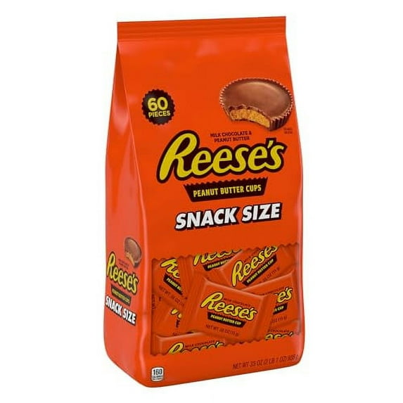 REESE'S Milk Chocolate Snack Size Peanut Butter Cups Candy Bag