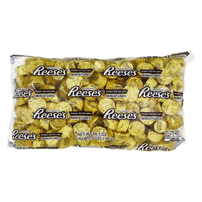 Peanut Butter Cups Miniatures Bulk Pack, Milk Chocolate, 66.7 oz Bag, Ships in 1-3 Business Days Peanut Butter Cups Miniatures Bulk Pack, Milk Chocolate, 66.7 oz Bag, Ships in 1-3 Business Days
