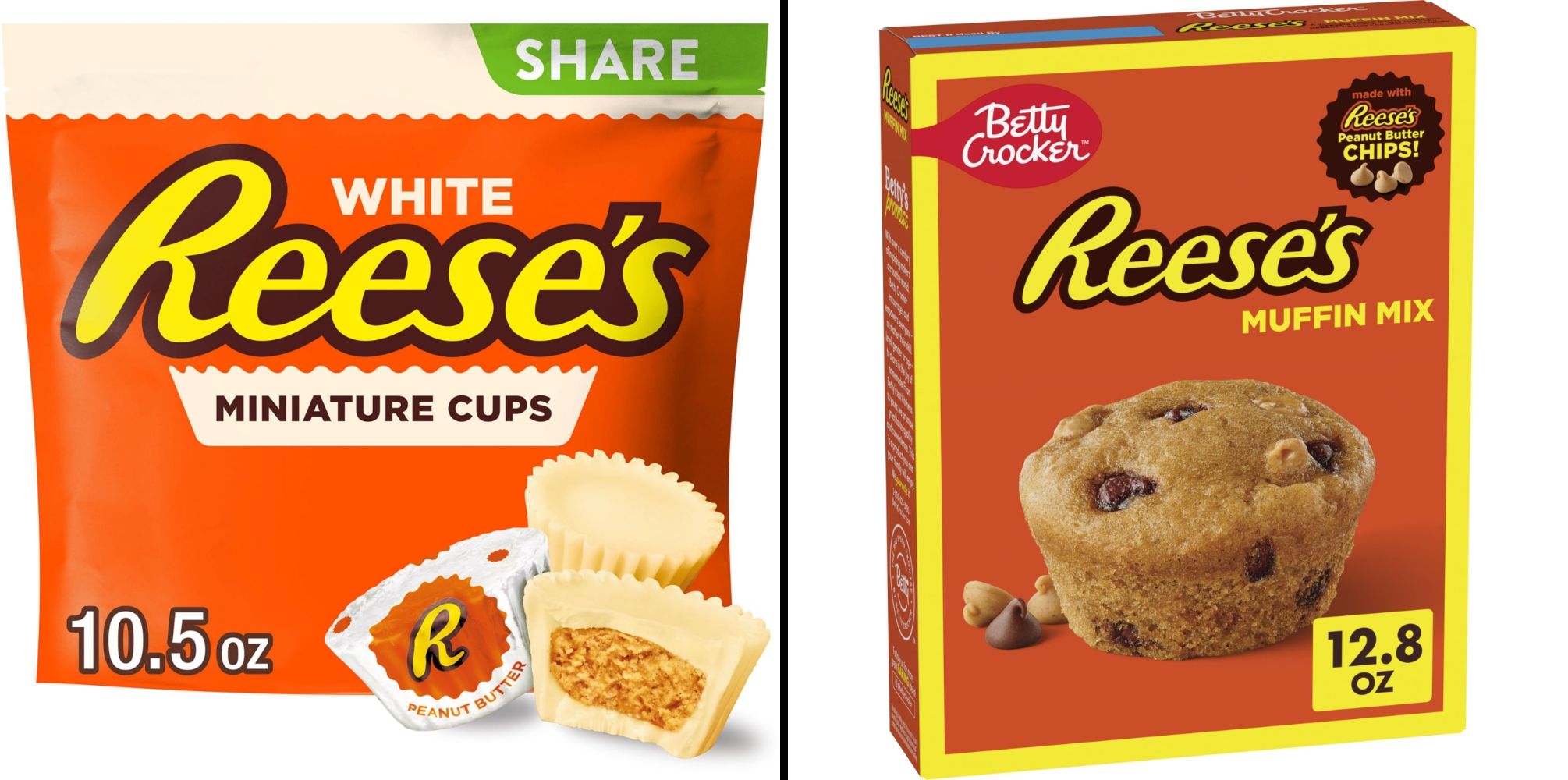 Reese's Miniatures White Creme 10.5 Oz & Betty Crocker Reese's Peanut 