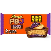 REESE'S Big Cup PB&J Grape Milk Chocolate King Size Peanut Butter Cups Candy Pack, 2.8 oz