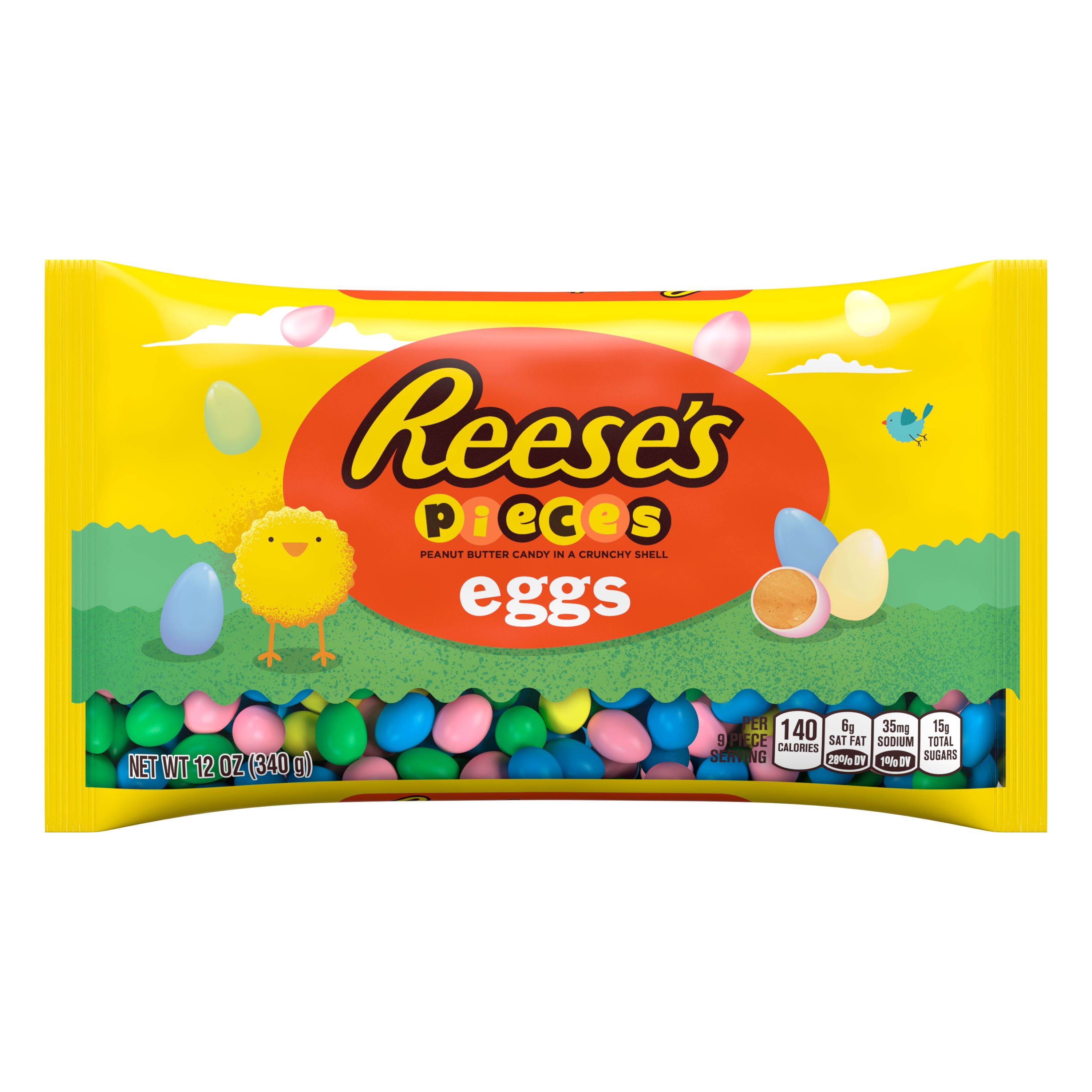 REESE'S, PIECES, Peanut Butter in a Crunchy Shell Eggs Candy, Easter