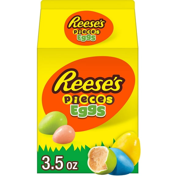 Reese's Pieces Peanut Butter in a Crunchy Shell Eggs Easter Candy, Carton 3.5 oz