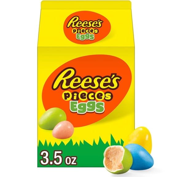 REESE'S PIECES Peanut Butter in a Crunchy Shell Eggs Easter Candy Carton