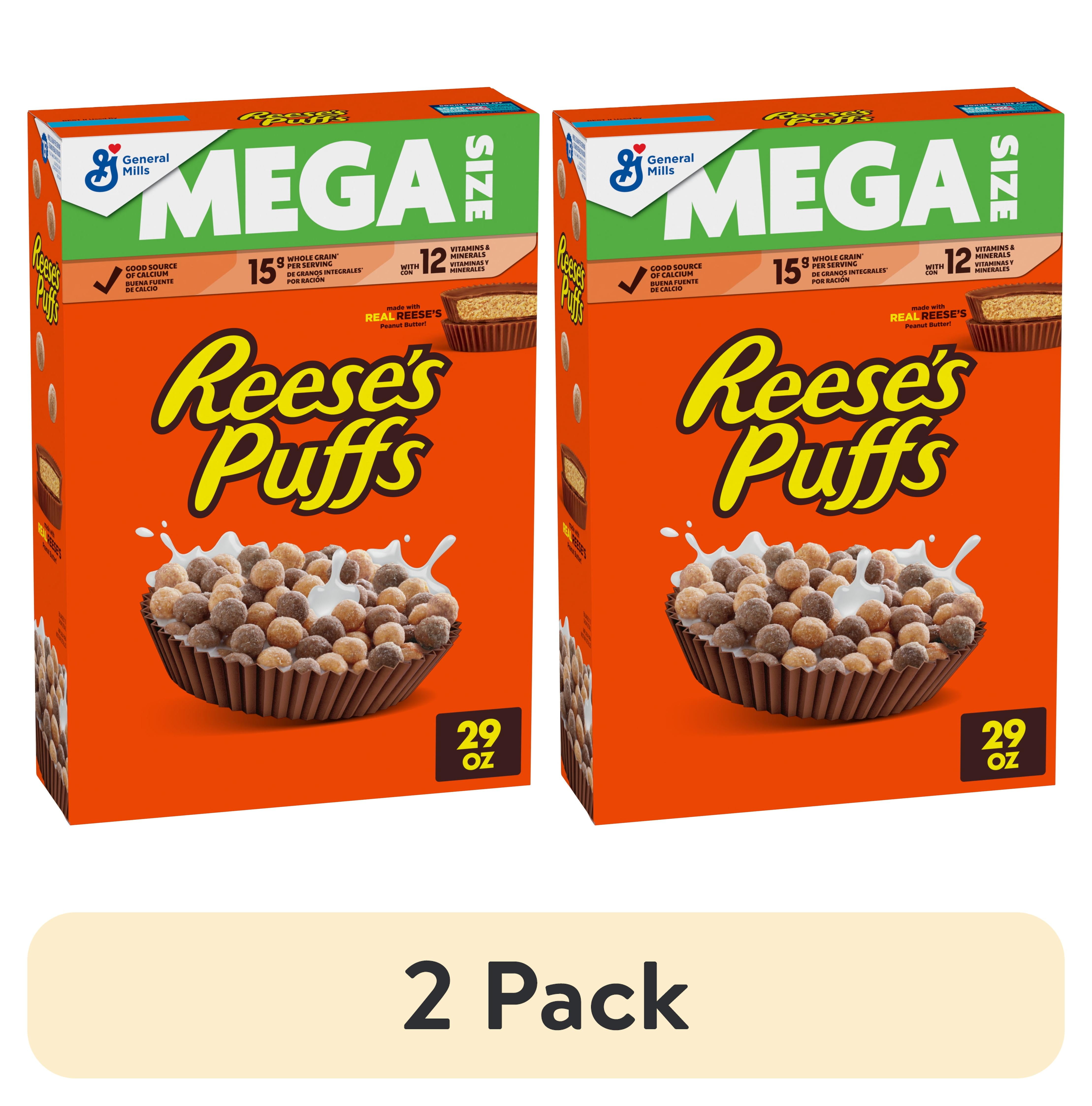 (2 pack) REESE'S PUFFS Chocolatey Peanut Butter Cereal, Kids Breakfast ...