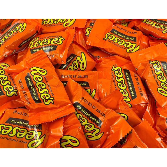 REESE'S Peanut Butter Cups, Milk Chocolate, Snack Size, 2 Pounds