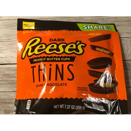 REESE'S Peanut Butter Cups Thins Chocolate 7.37 oz x4