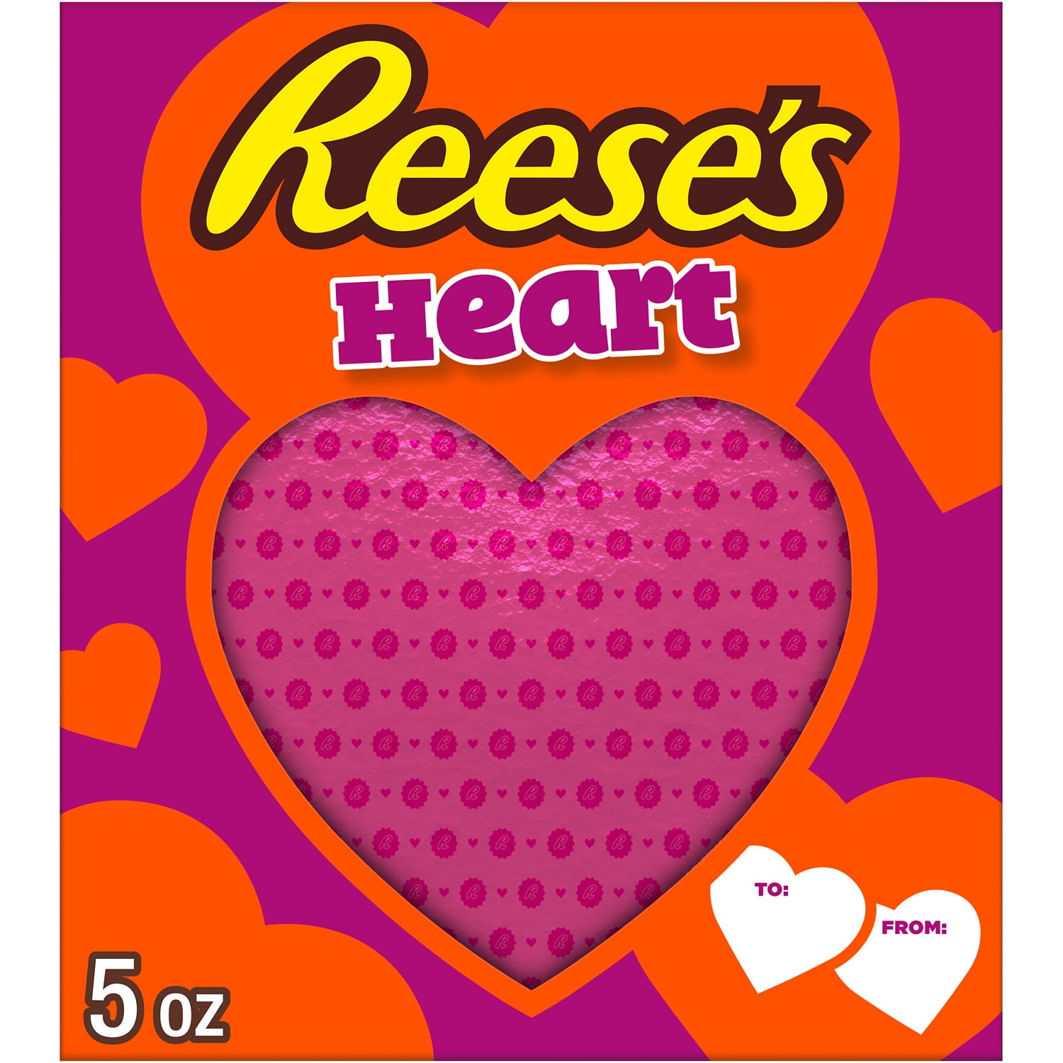 REESE'S Milk Chocolate Peanut Butter Heart, Valentine's Candy Gift Box, 5 oz