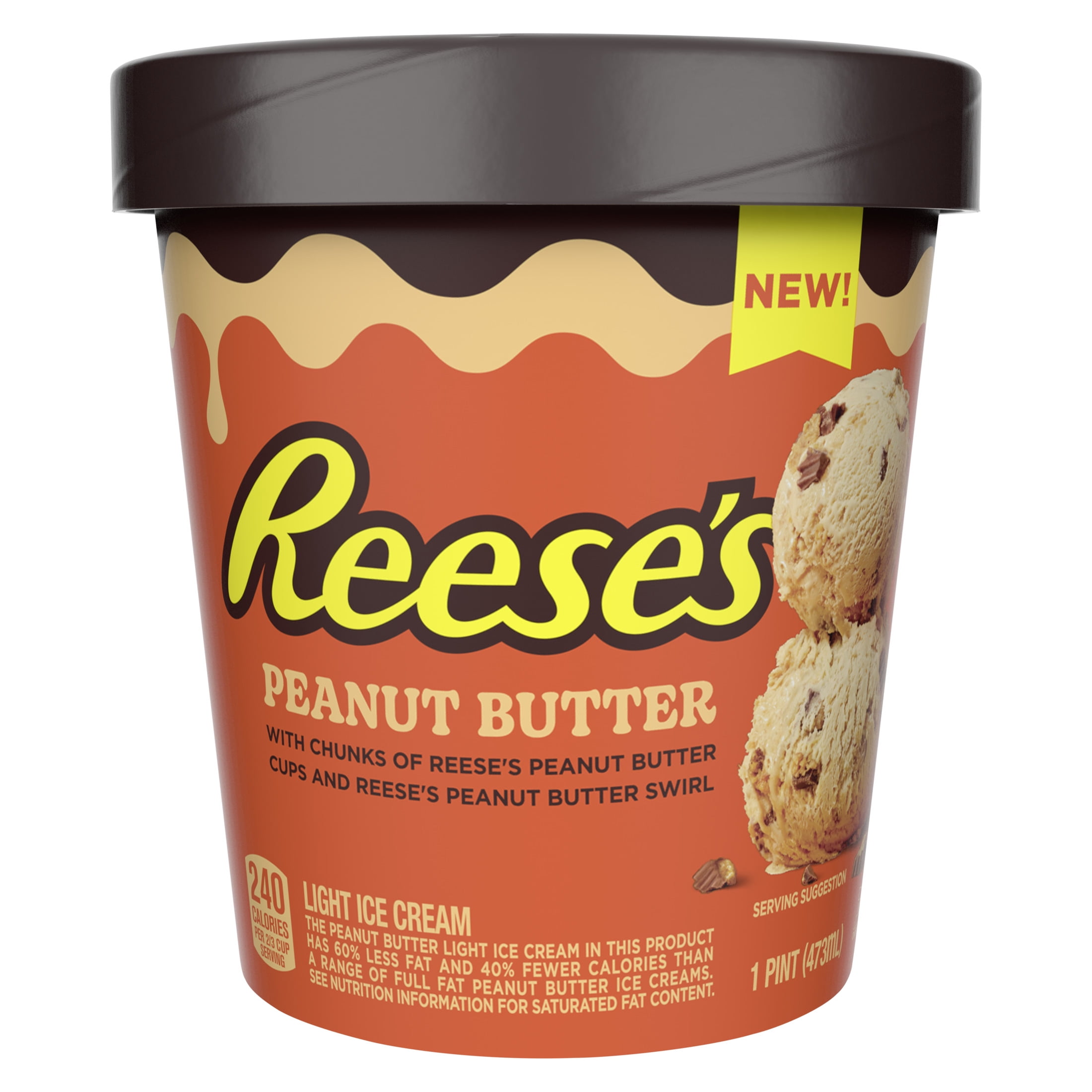 Reese's Peanut Butter Light Frozen Ice Cream With Reese's Peanut Butter Cups  & Peanut Butter Swirl – 48oz : Target