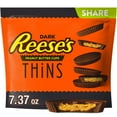 thumbnail image 1 of REESE'S THiNS Dark Chocolate Peanut Butter Cups, Candy Share Packs, 7.37 oz (8 Count), 1 of 5