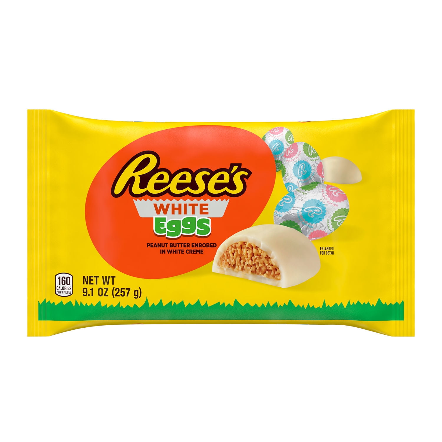 REESE'S, White Creme Peanut Butter Eggs, Easter Candy, 9.1 oz, Bag