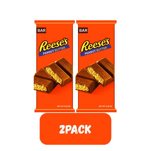 REESE'S XL Peanut Butter Candy Bars 4.25 oz (2 pack)  Rich Chocolate Duo Pack Treat