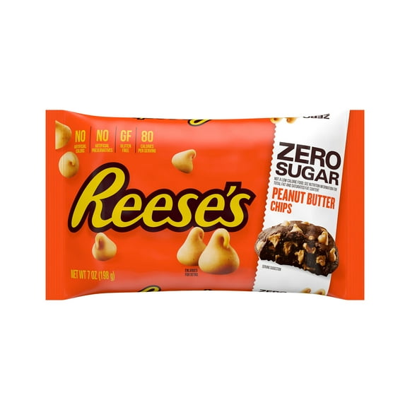 Reese's Zero Sugar Peanut Butter Baking Chips, Bag 7 oz